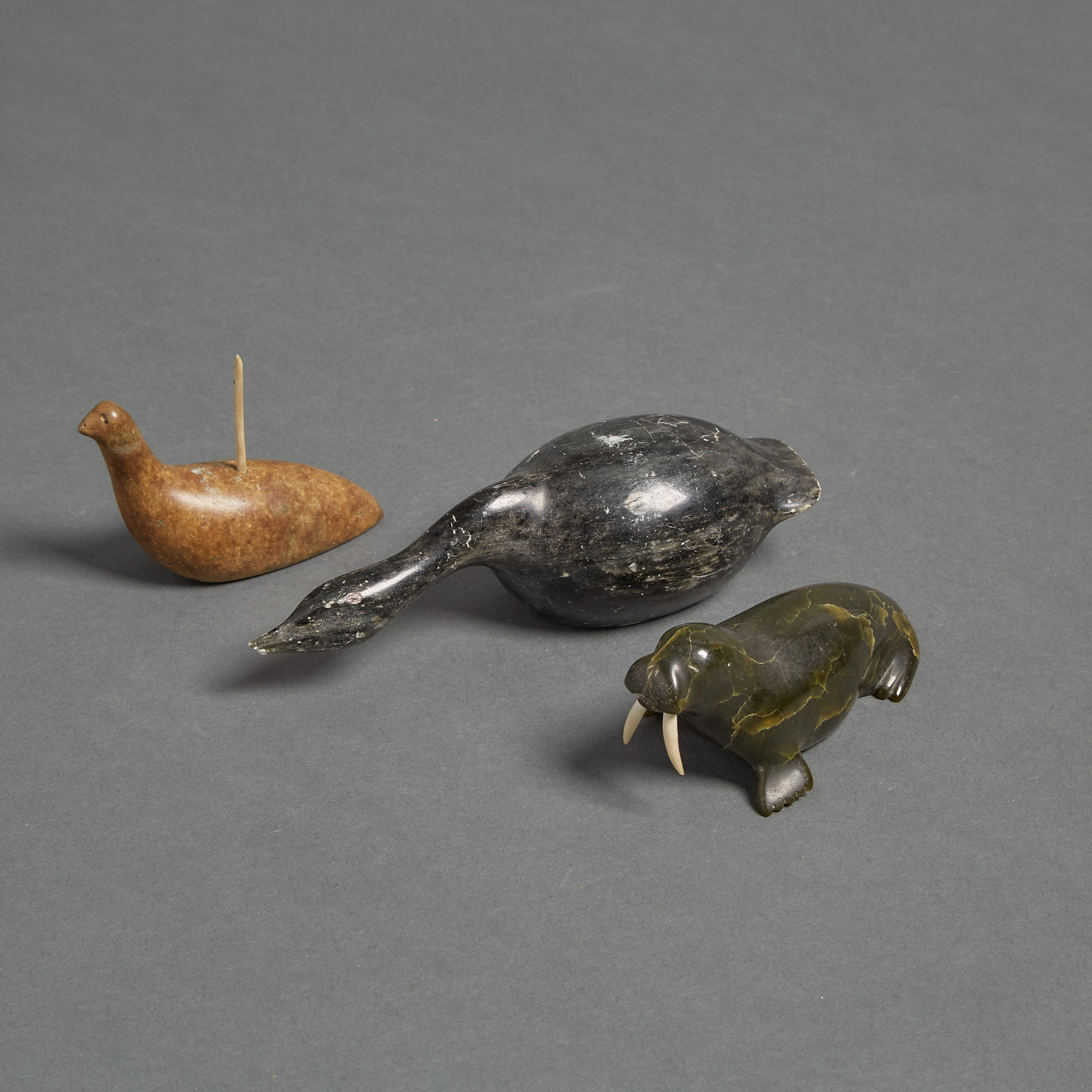 GROUP OF THREE SMALL SCULPTURES