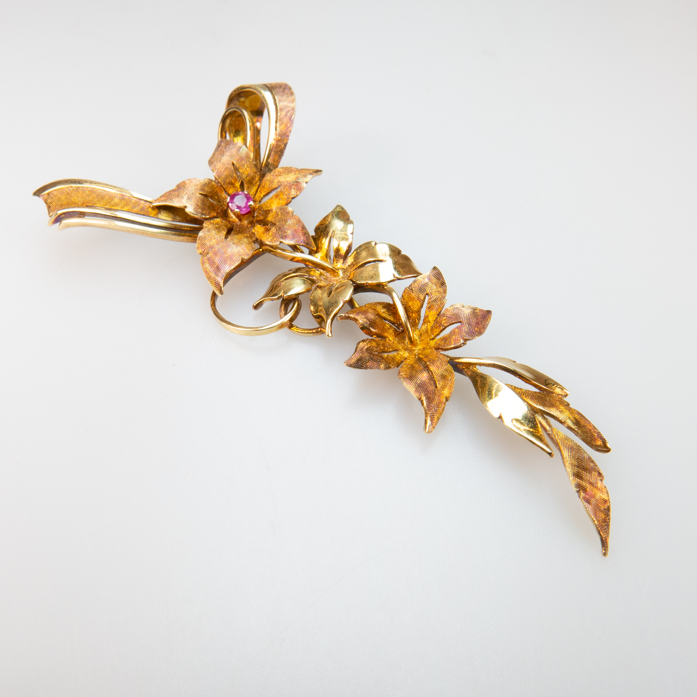 Birks 14k Yellow And Rose Gold Articulated Brooch