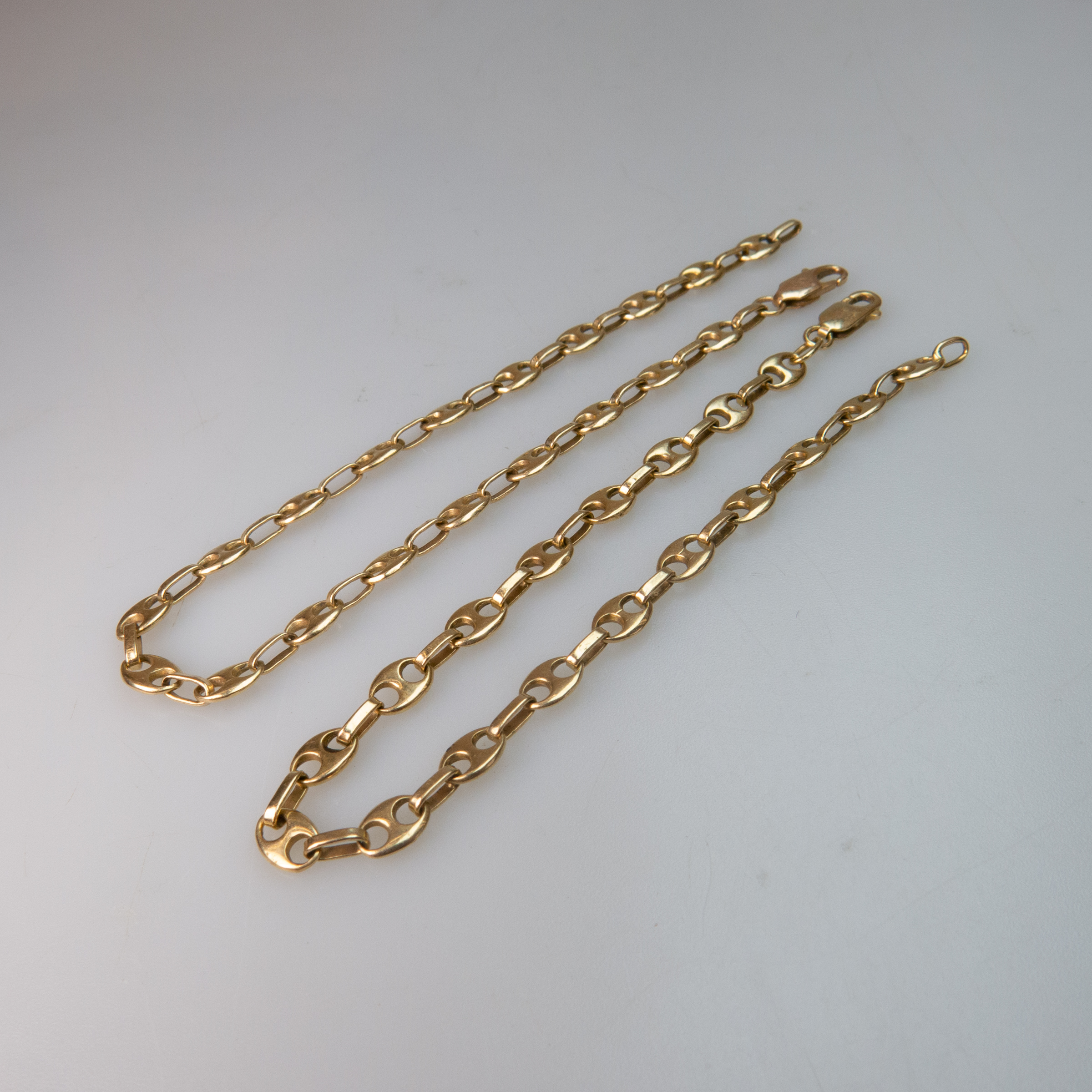 2 x 14k Yellow Gold Gucci Link Bracelets