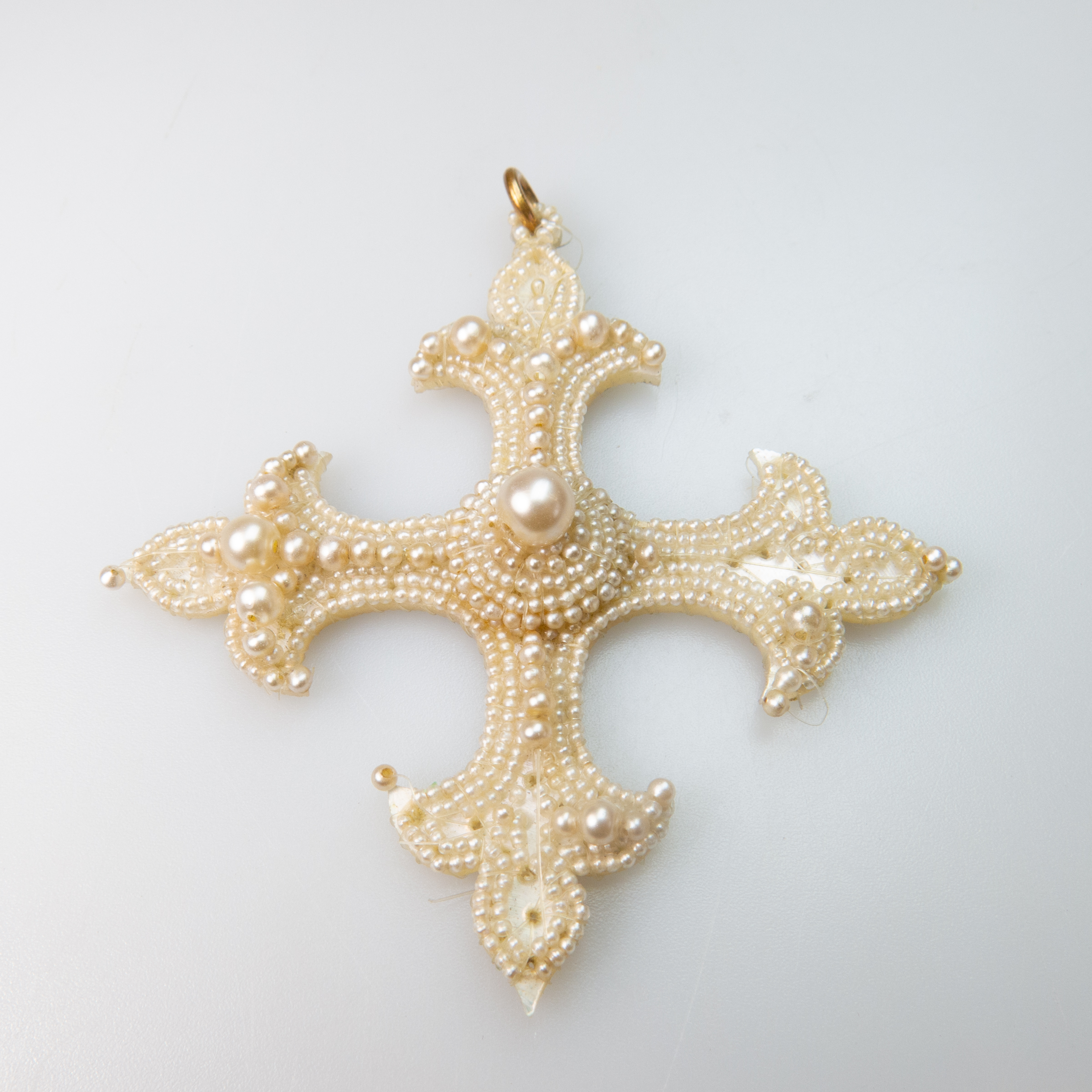 Pearl And Mother-Of-Pearl Maltese Cross Pendant