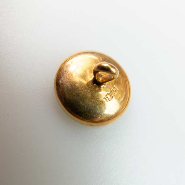 Set Of 6 English 15k Yellow Gold And Platinum Buttons