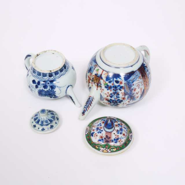 Two Rare Chinese Export Lidded Teapots, Qianlong Period