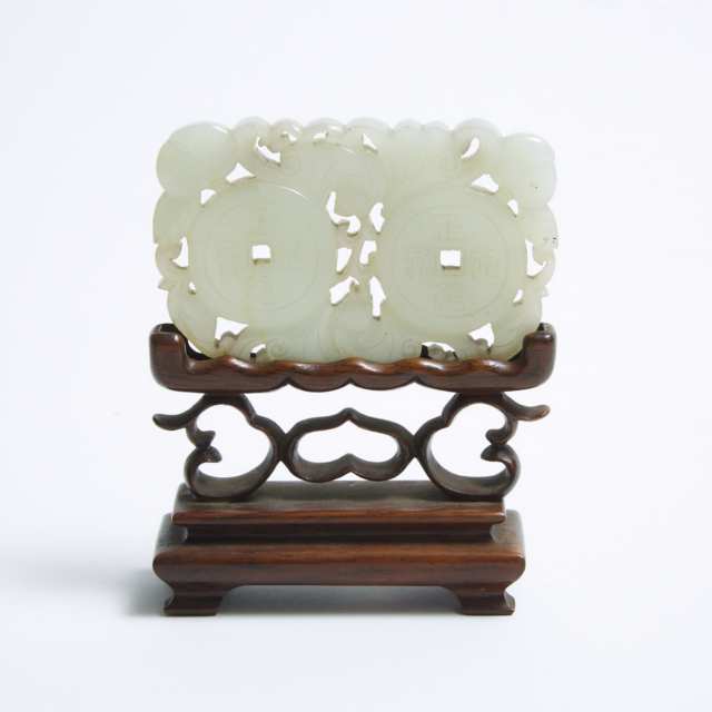 A Group of Three Pale Celadon Jade Carvings, Qing Dynasty