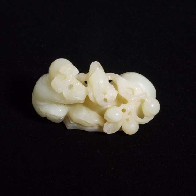 A White Jade 'Boy and Deer' Group