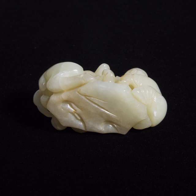 A White Jade 'Boy and Deer' Group