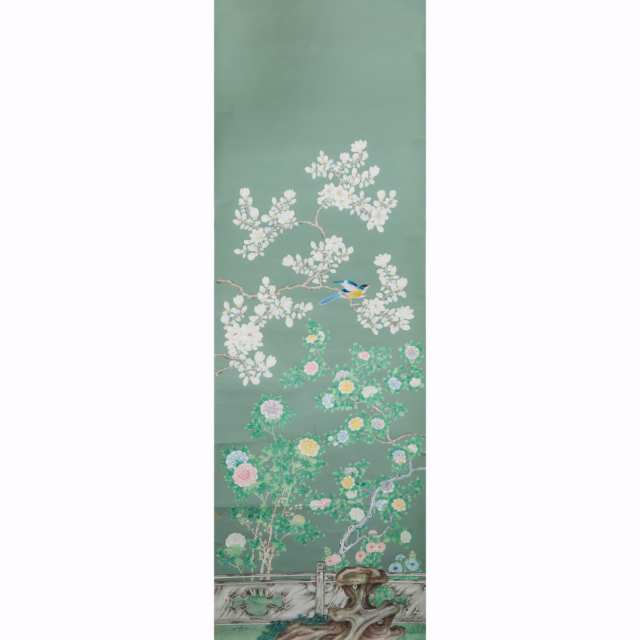A Set of Three Chinese Export Wallpaper Panels, Early 20th Century