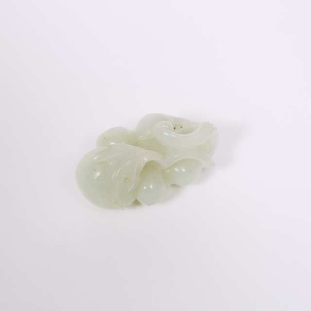 A White Jade Carving of Double Gourds, Qing Dynasty