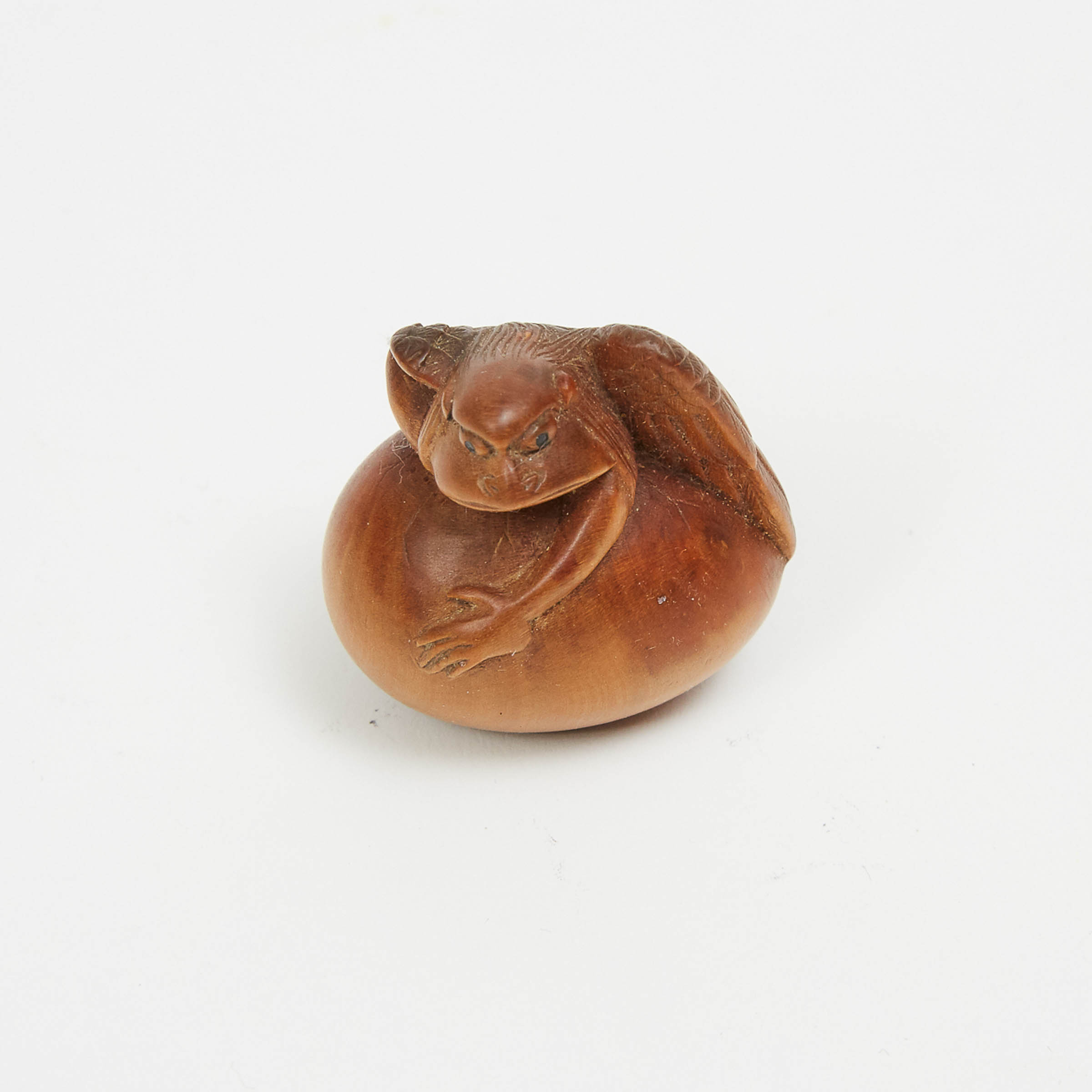 A Boxwood Netsuke of Tengu no Tamago, 18th Century or Later