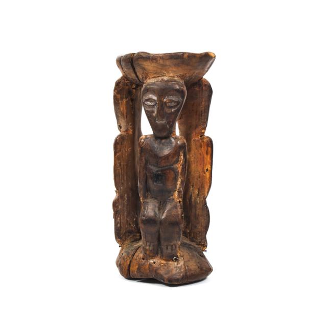 Lega Figural Stool, Democratic Republic of Congo, Central Africa, early to mid 20th century