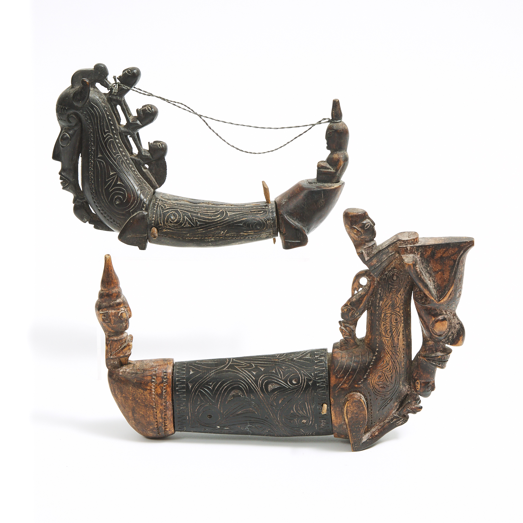 Two Batak Toba Medicine Containers, North Sumatra, Indonesia, early to mid 20th century