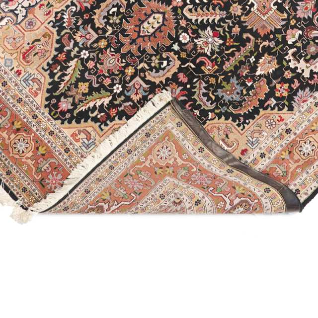 Tabriz Wool and Silk Carpet, Persian, late 20th century