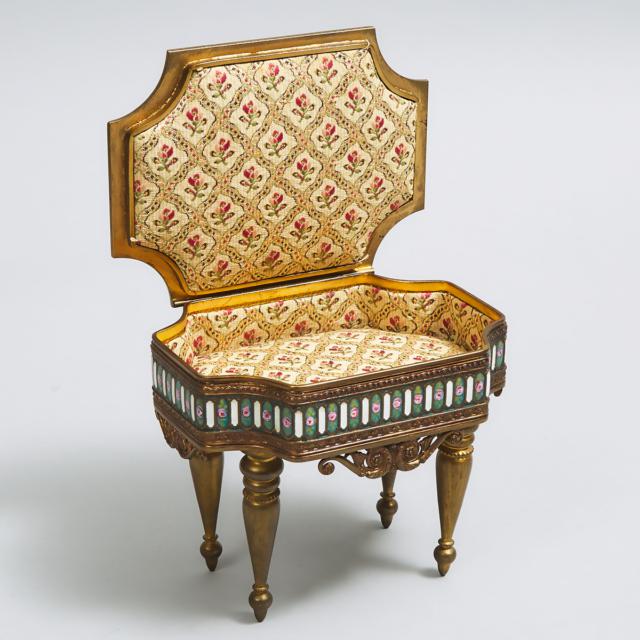 French Enamelled Gilt Bronze and Micro Mosaic Jewellery Casket, early 20th century