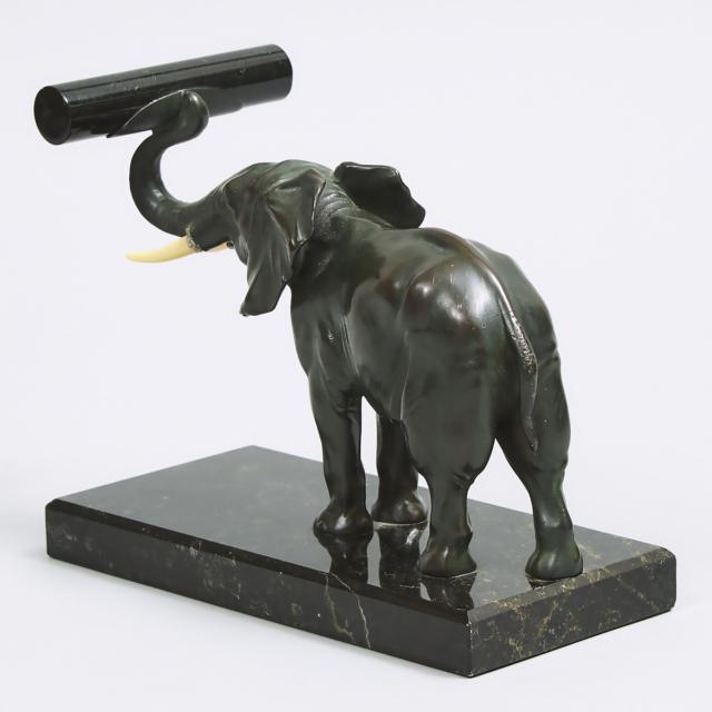 French School Elephant Form Bookend, early-mid 20t century