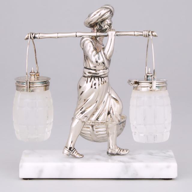 Edwardian Silver Plated Novelty Figural Condiment Cruet, early 20th century