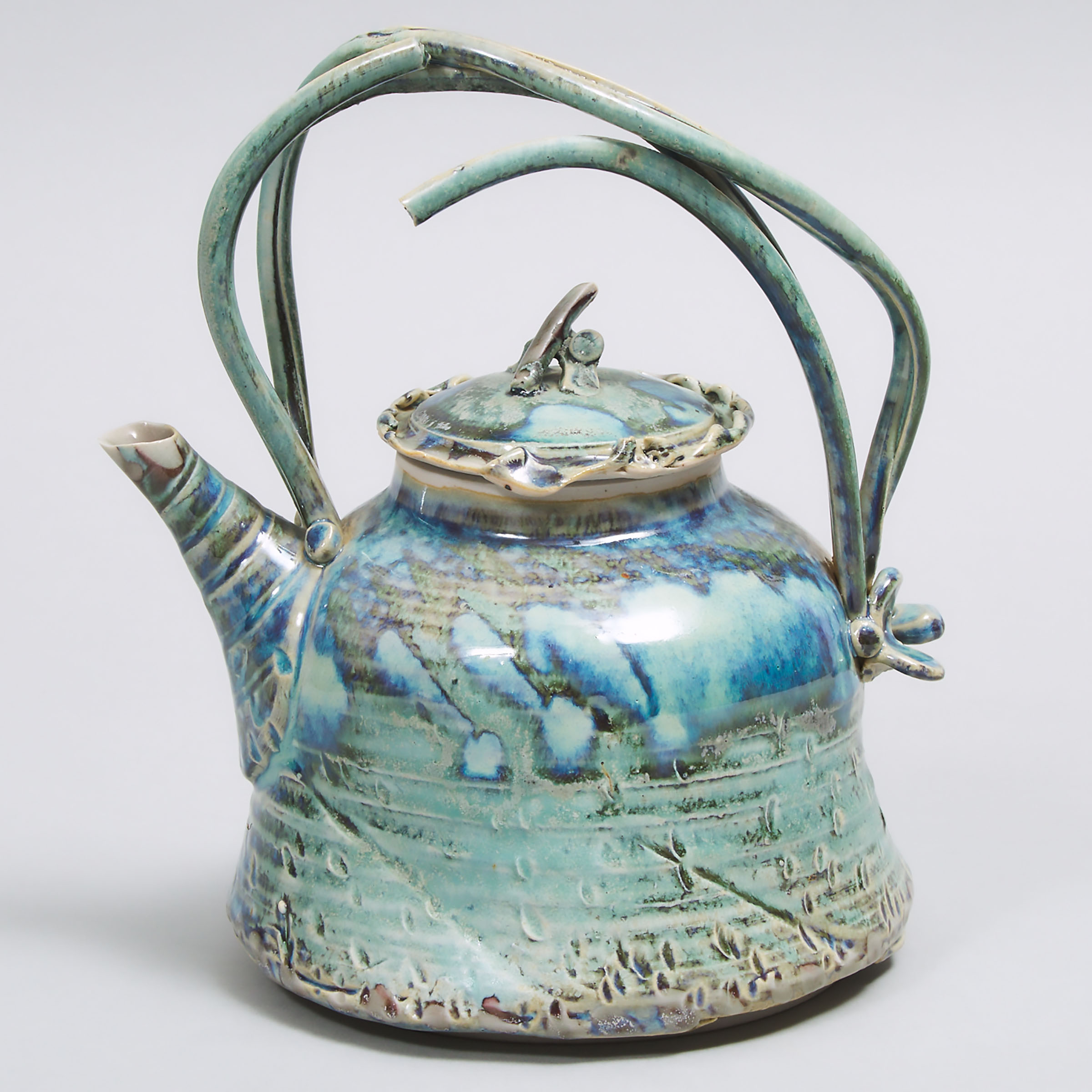 Kayo O'Young (Canadian, b.1950), Blue Glazed Teapot, 1989