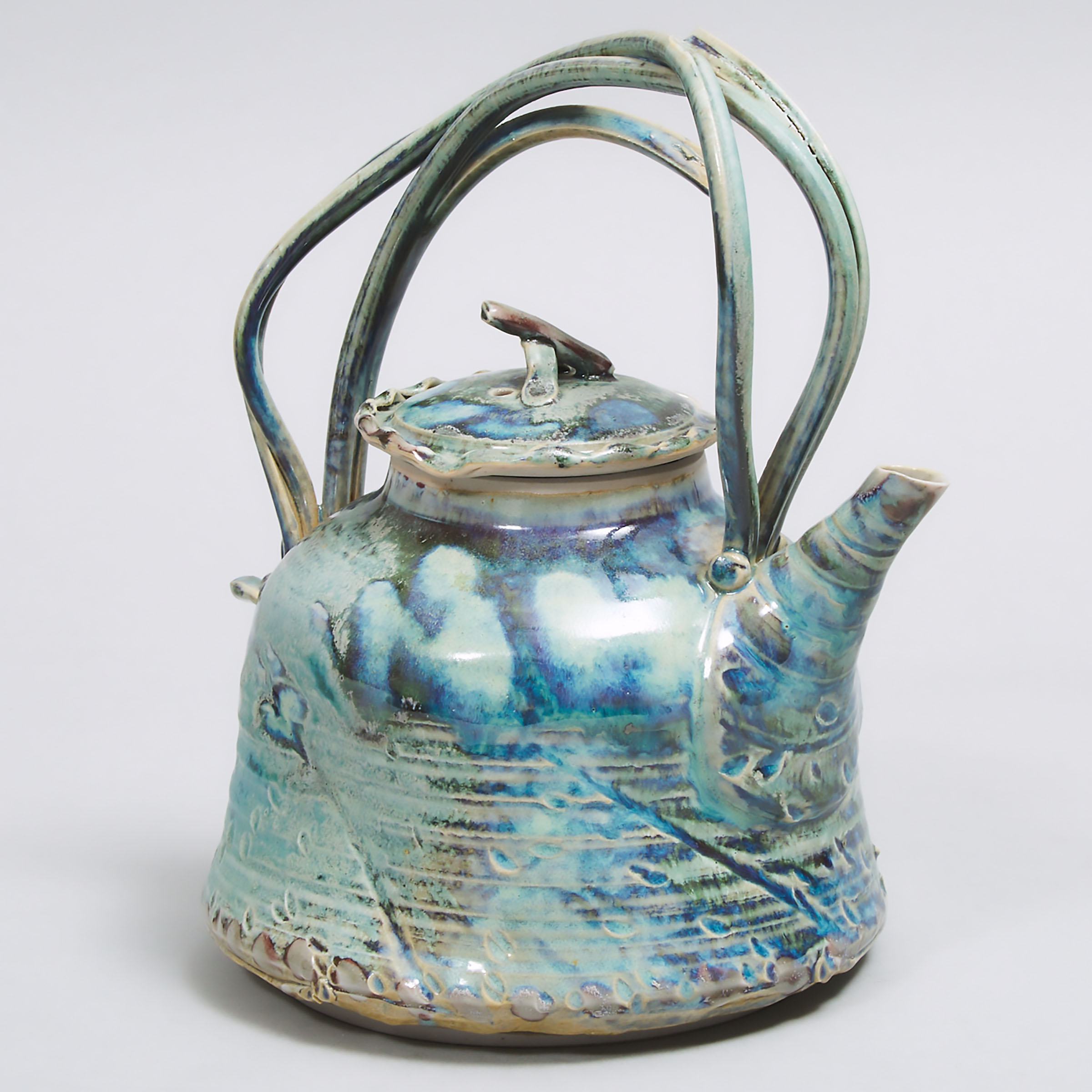 Kayo O'Young (Canadian, b.1950), Blue Glazed Teapot, 1989