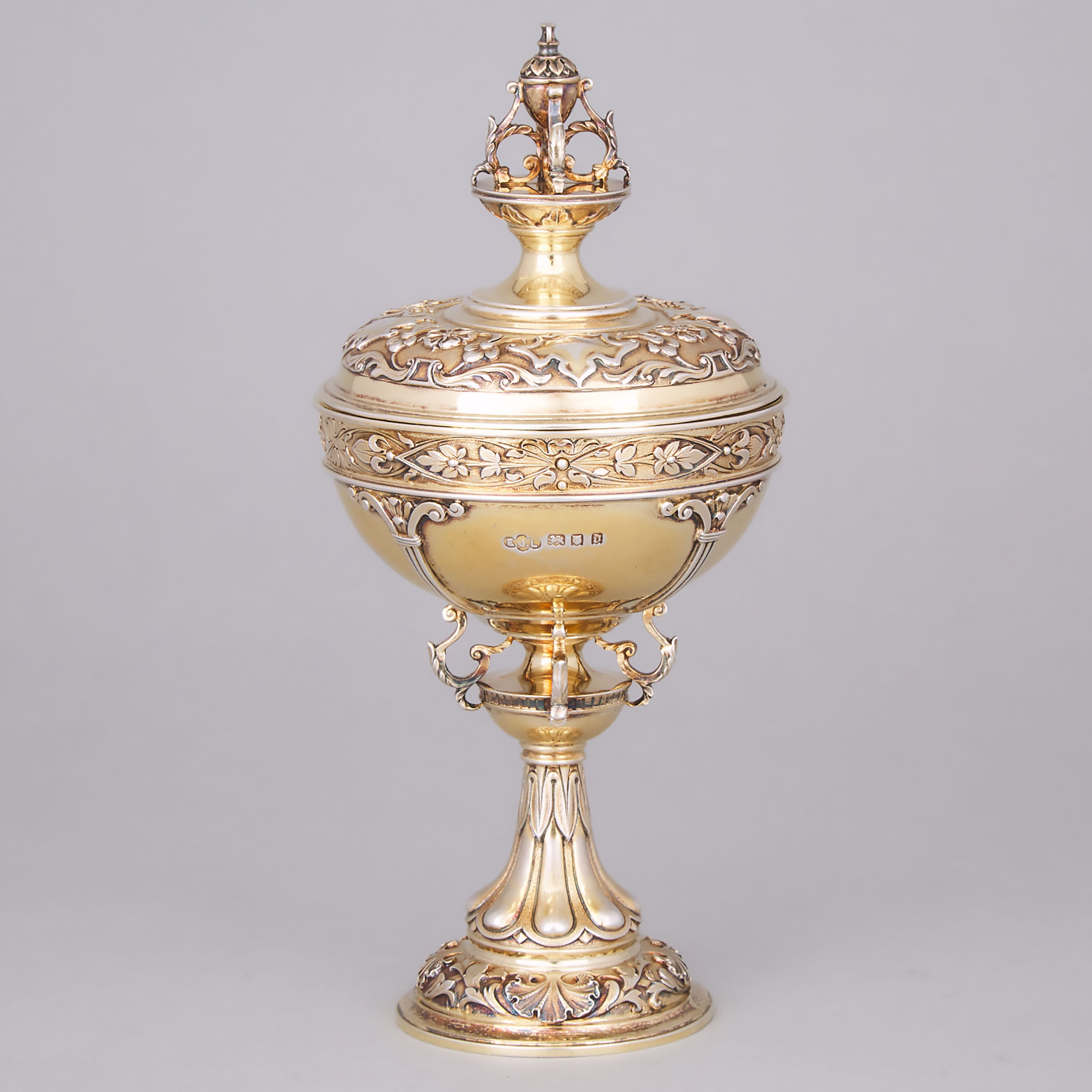 English Silver-Gilt Covered Cup, Ernest J. Lowe, London, 1919