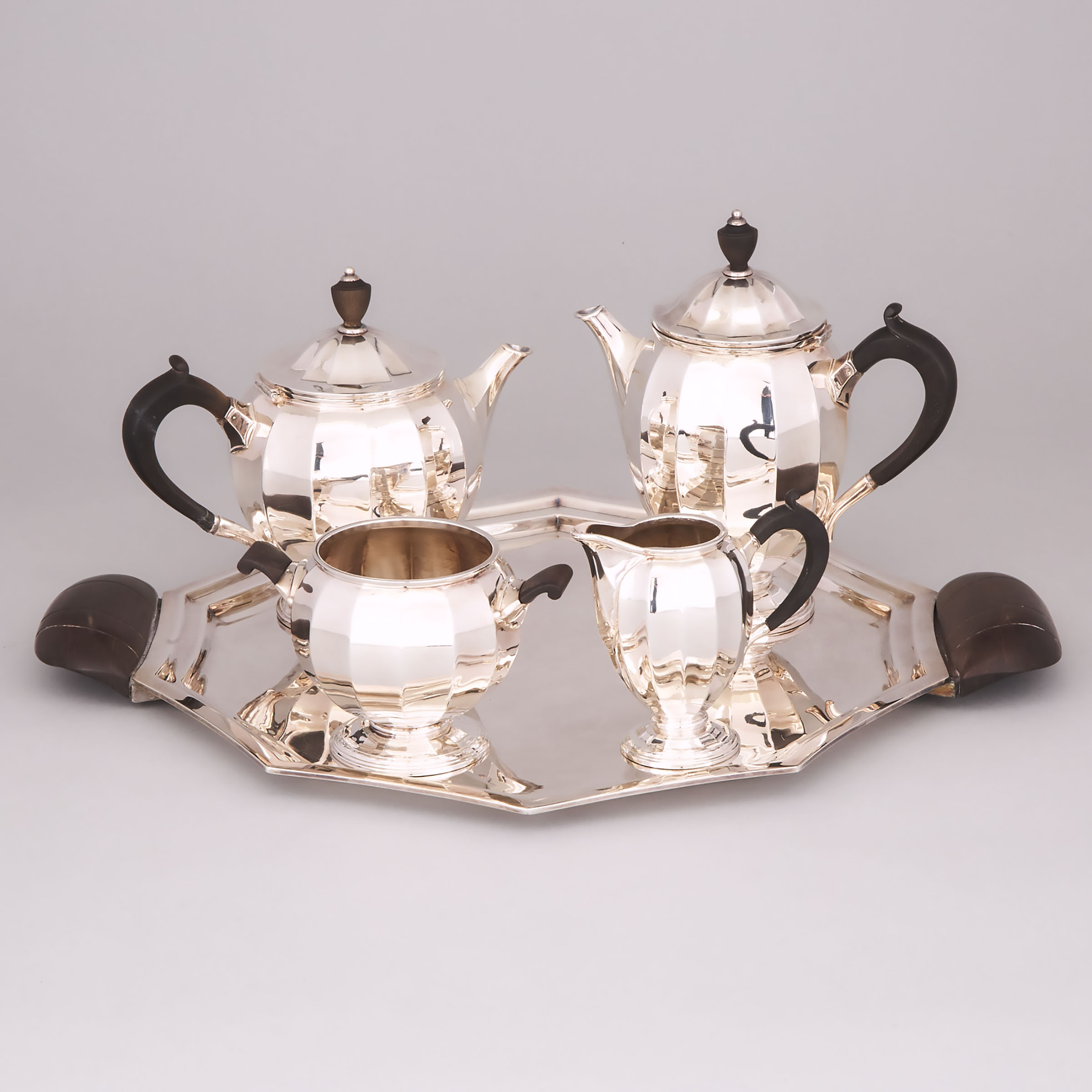 French Silver Plated Tea and Coffee Service, Christofle, 20th century