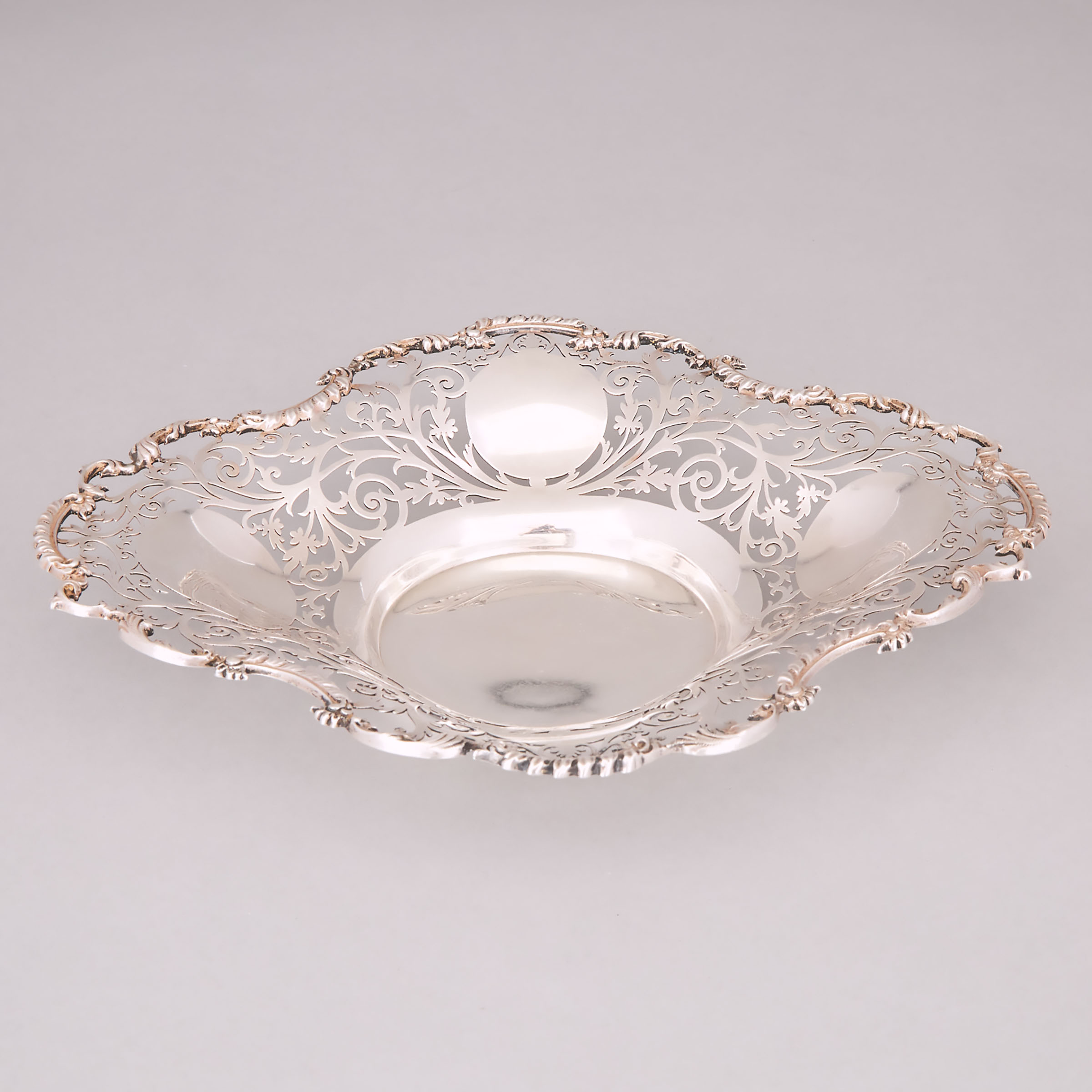 Edwardian Silver Pierced Oval Dish, James Dixon & Sons, Sheffield, 1905