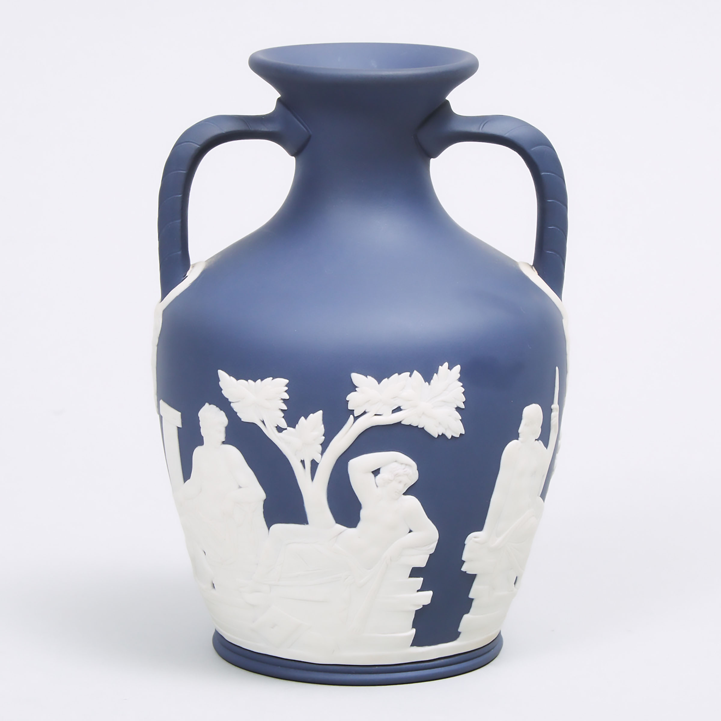 Wedgwood Dark Blue Jasper Portland Vase, 20th century