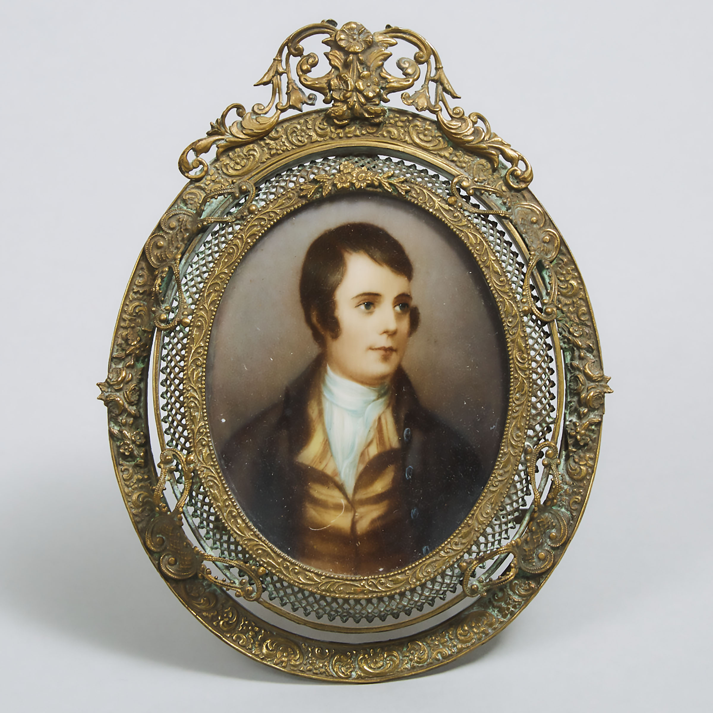 Portrait Miniature of Robbie Burns after Alexander Nasmyth (Scottish, 1758-1840)