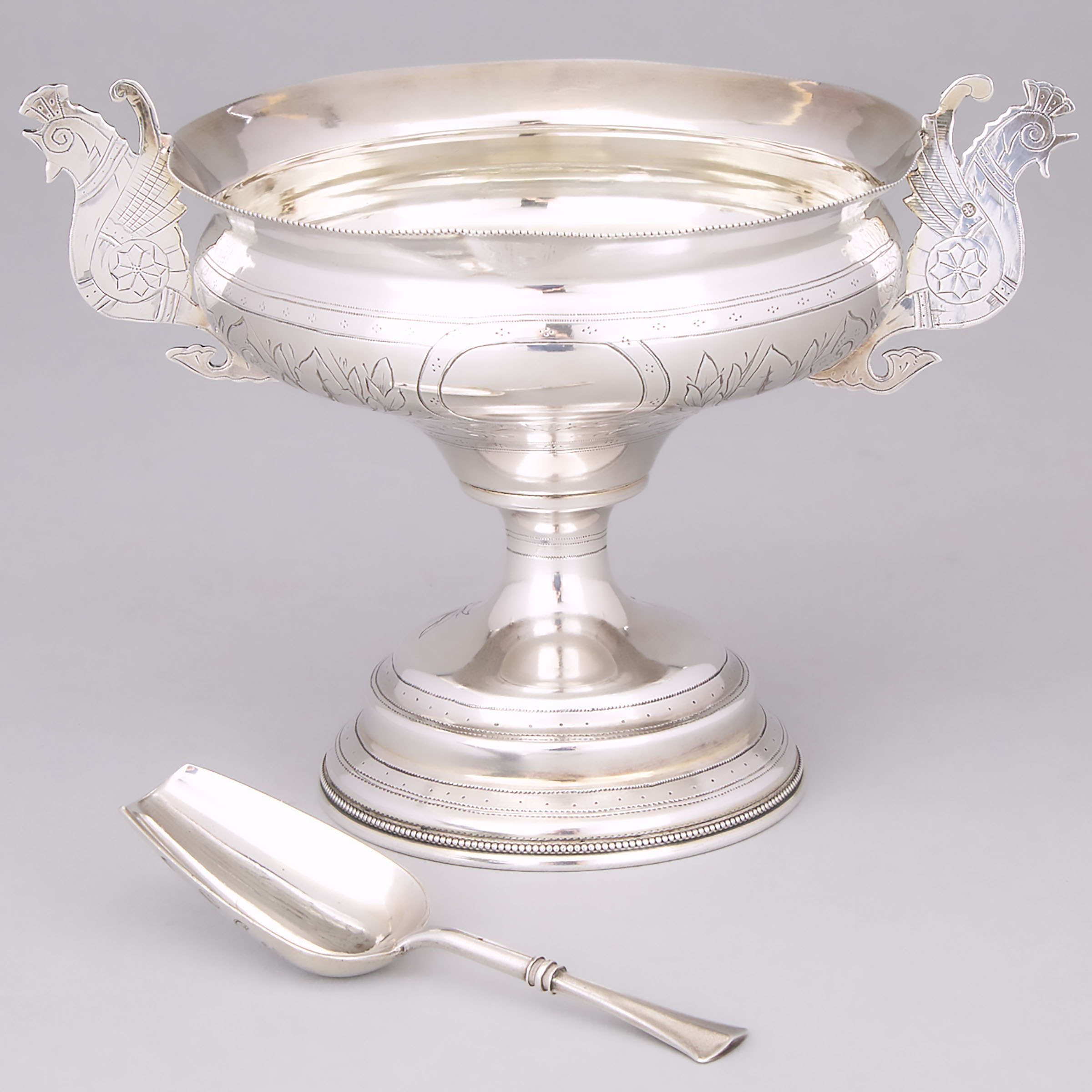 Russian Silver Two-Handled Footed Bowl, Moscow, 1891