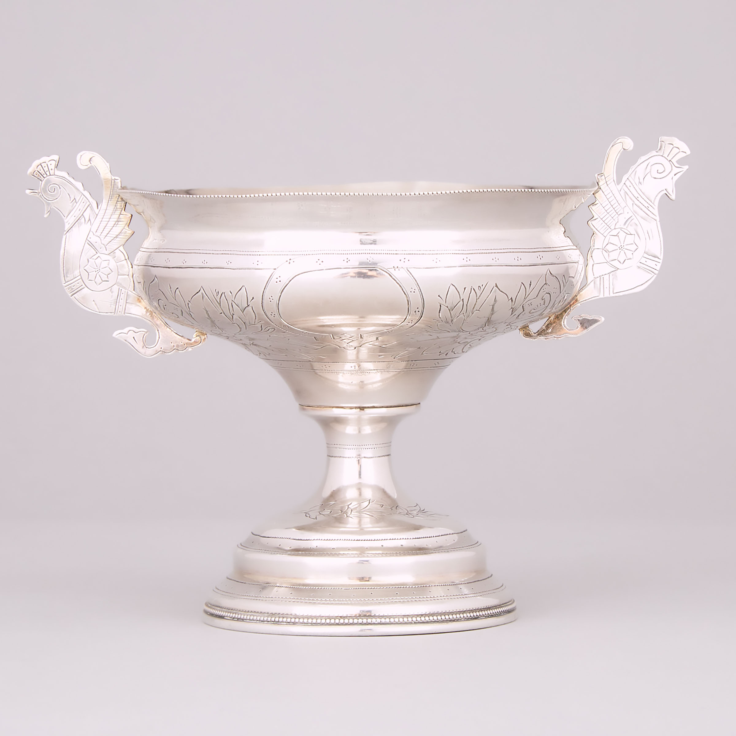 Russian Silver Two-Handled Footed Bowl, Moscow, 1891