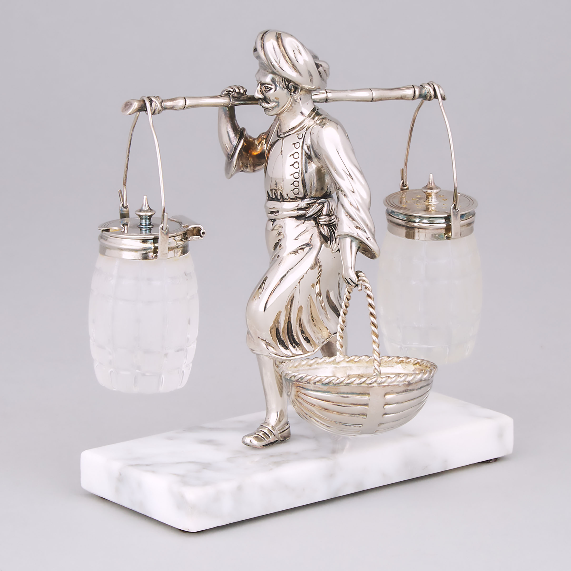 Edwardian Silver Plated Novelty Figural Condiment Cruet, early 20th century