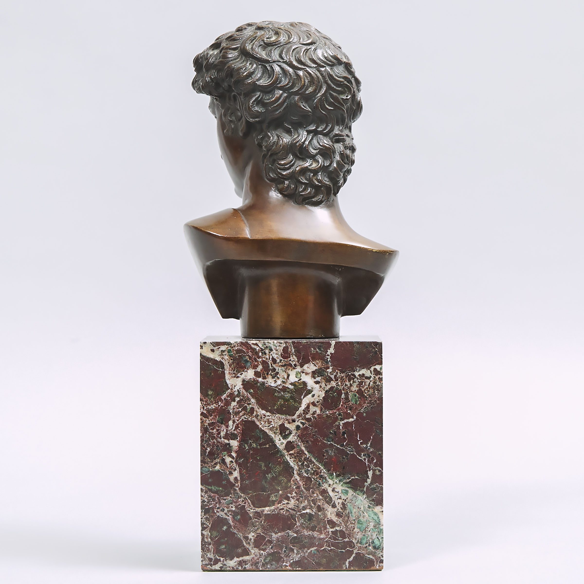 Patinated Bronze Head of David, after Michelangelo, mid 20th century