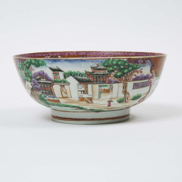 A Chinese Export Punch Bowl, 18th Century