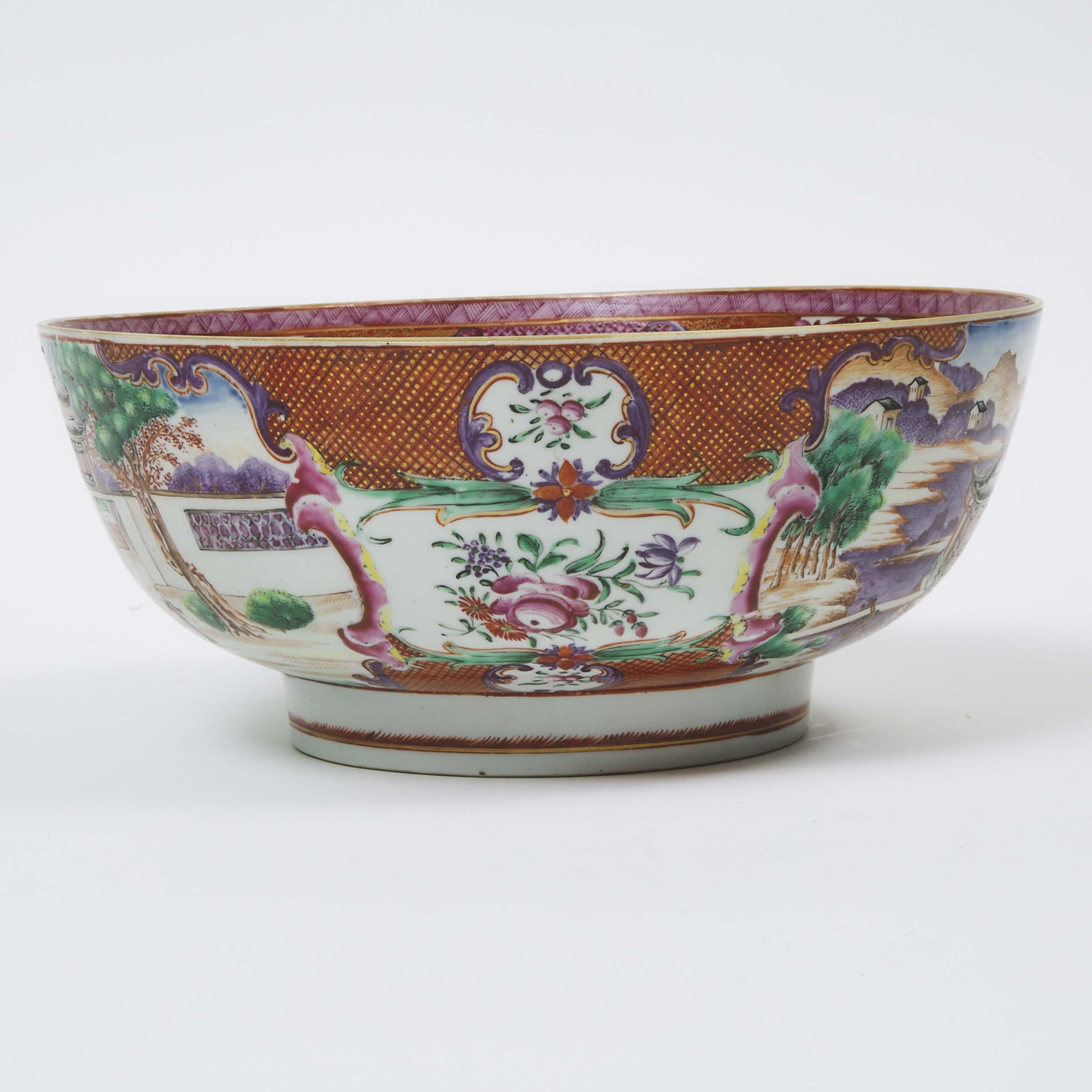 A Chinese Export Punch Bowl, 18th Century
