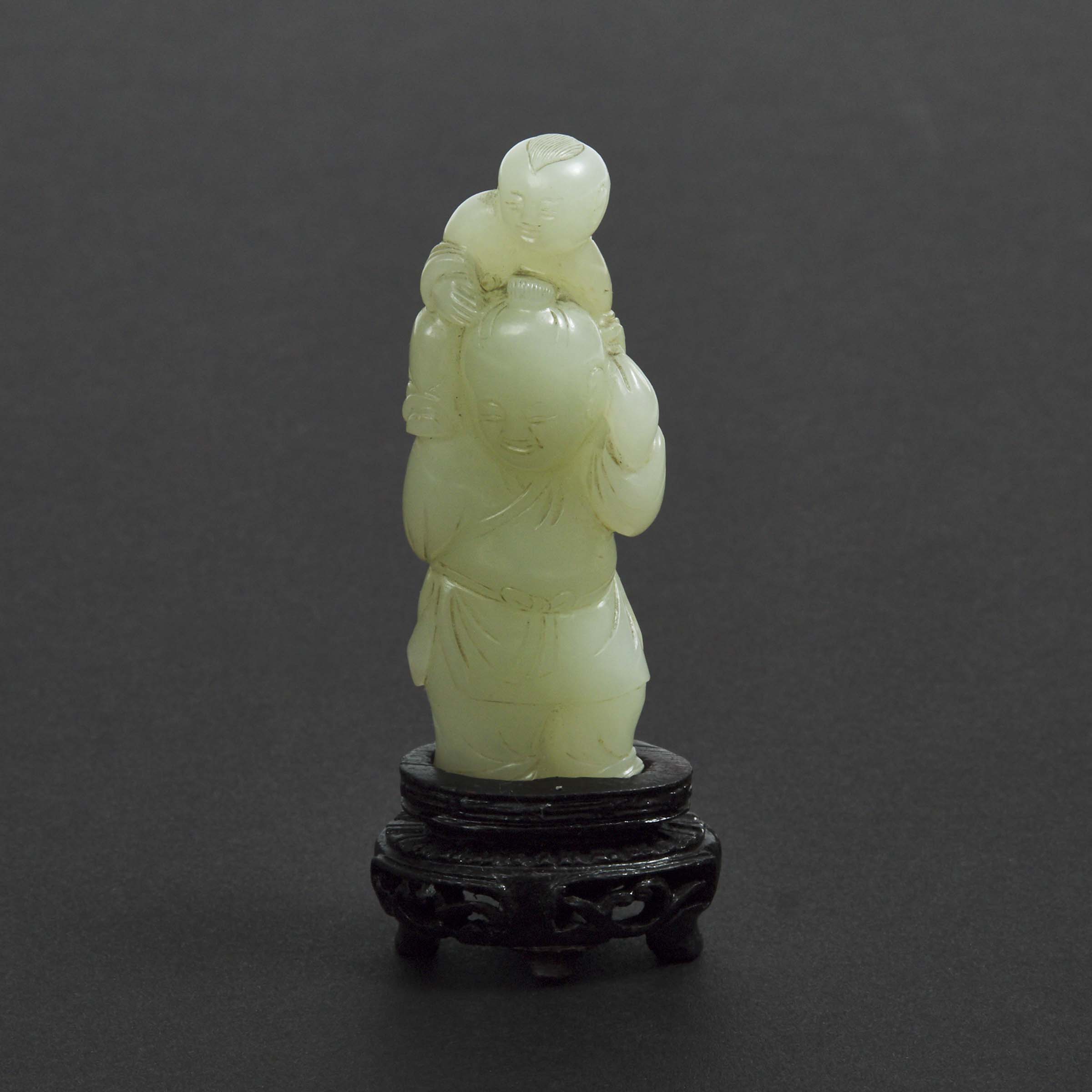 A Pale Celadon Jade 'Boys' Group, Qing Dynasty