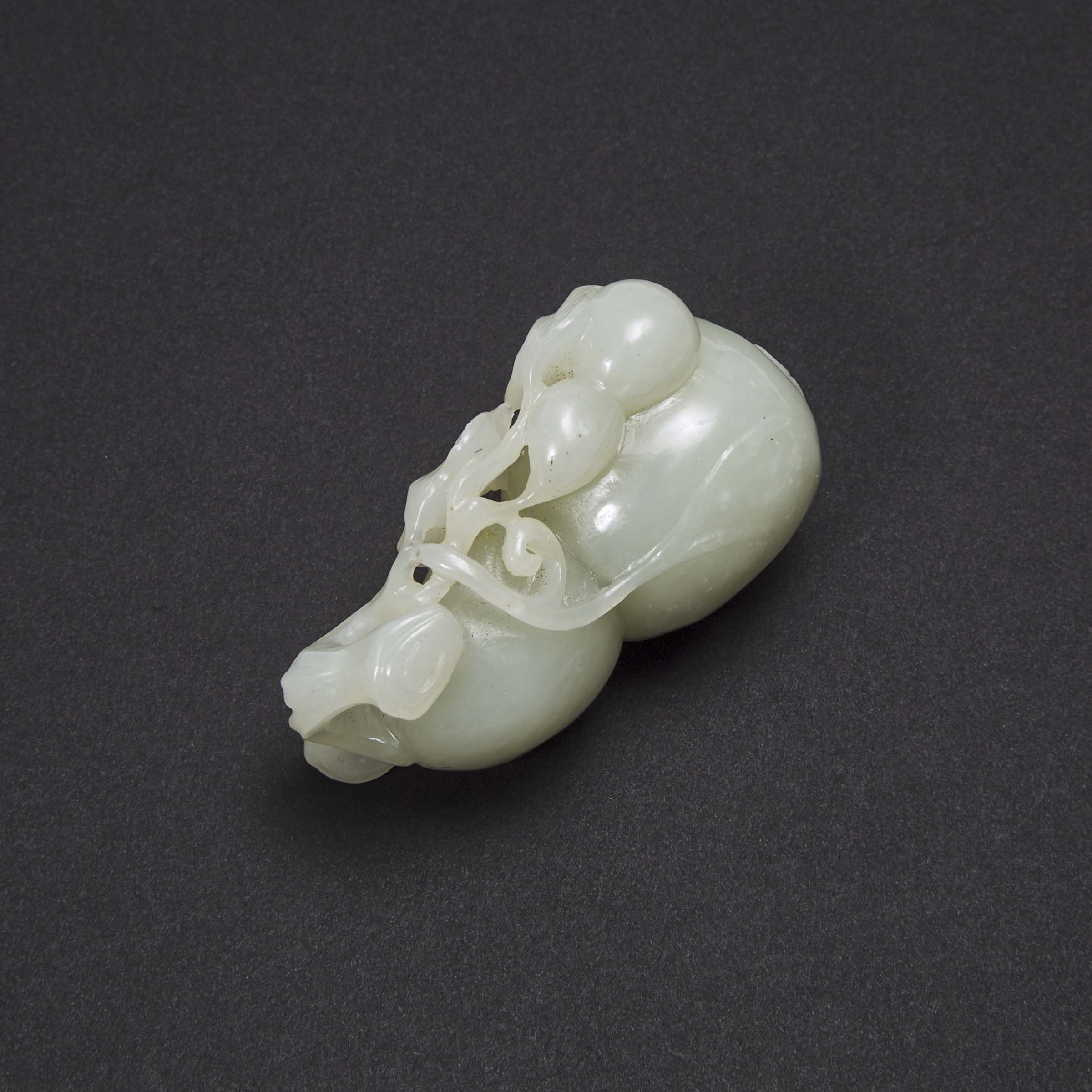 A White Jade Double-Gourd Carving