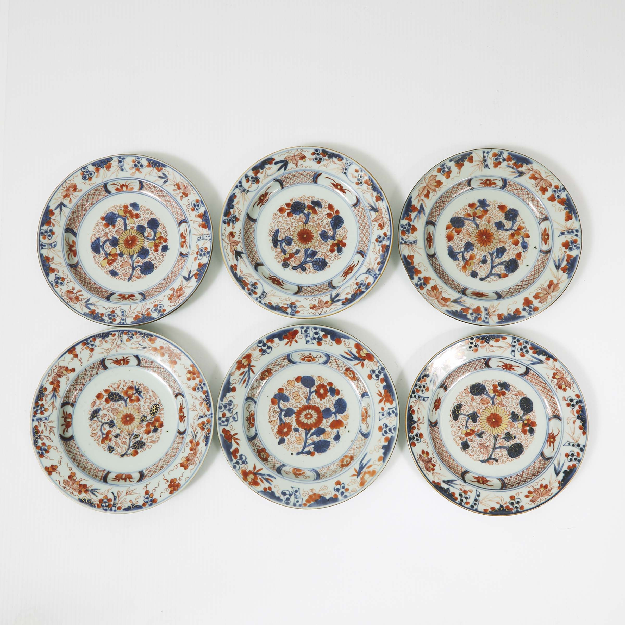 A Set of Six Chinese Imari Plates, Kangxi Period, 17th/18th Century