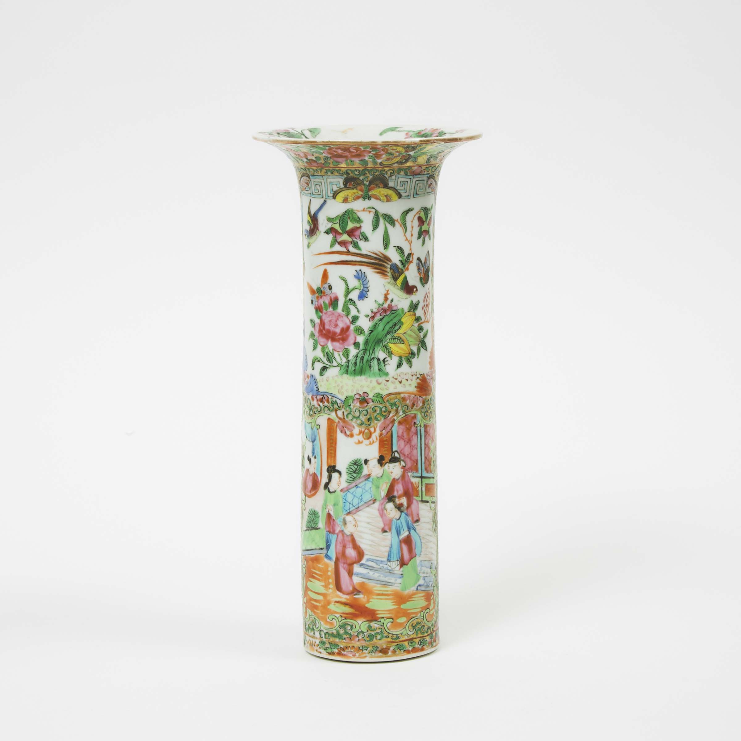 A Canton Famille Rose Beaker Vase, 19th Century