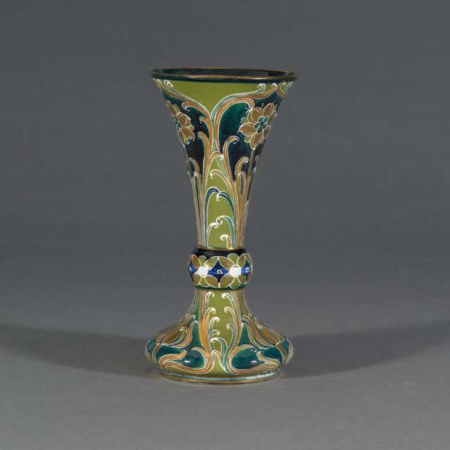 Macintyre Moorcroft Green and Gold Florian Vase, c.1903