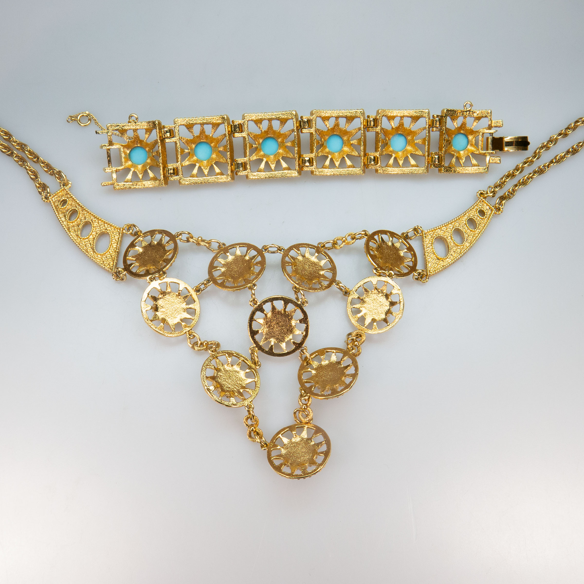 D'Orlan Gold-Tone Metal Necklace And Bracelet Set
