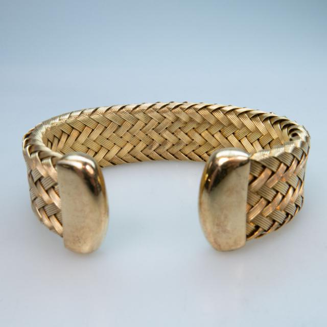 Roberto Coin 'The Fifth Season' Gold-Plated Sterling Silver Woven Open Cuff Bangle