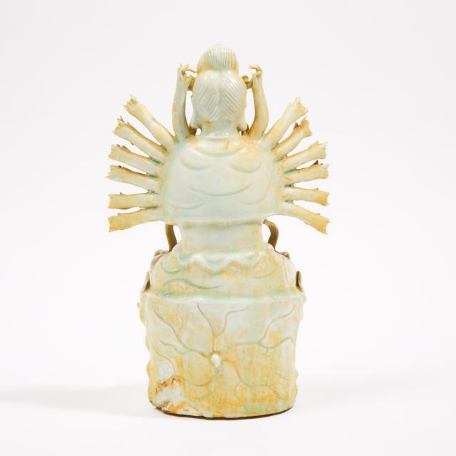 A Yingqing Seated Figure of Thousand-Armed Guanyin