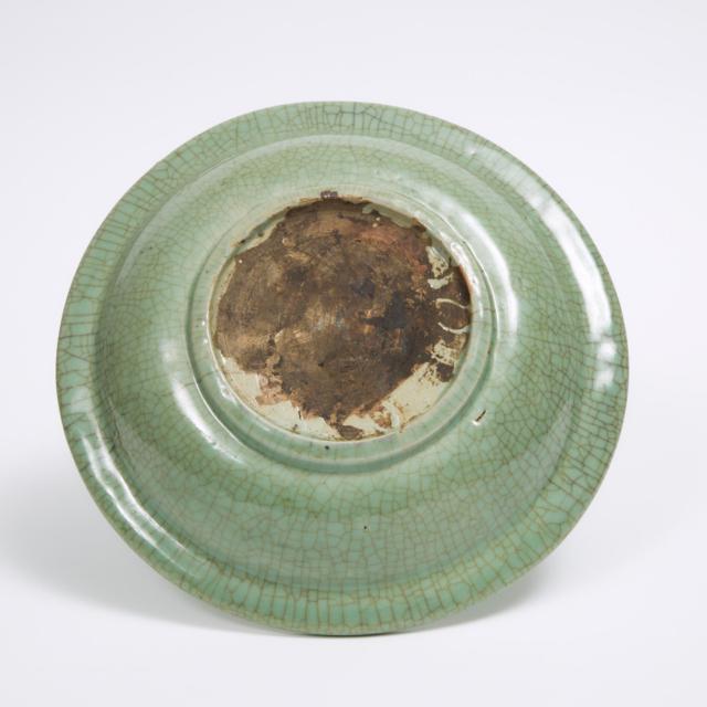 A Celadon Crackle-Glazed Charger, 19th Century or Later
