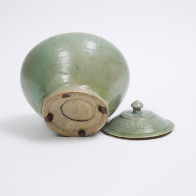 A Celadon-Glazed Jar and Cover