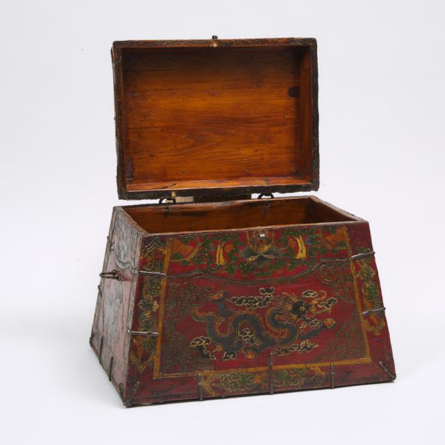 A Polychrome Painted Chest, Tibet, 18th/19th Century