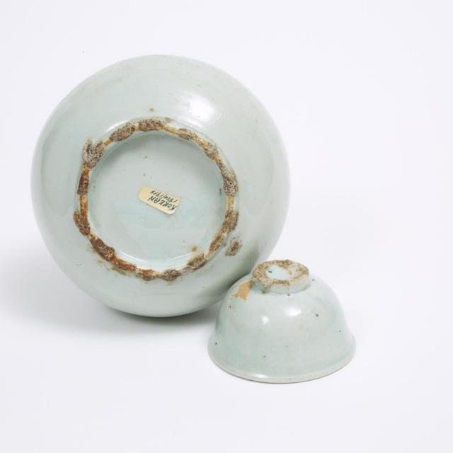 A White Glazed Porcelain Bottle Vase, together with a Cup, Korea, Joseon Dynasty, 19th Century or Earlier