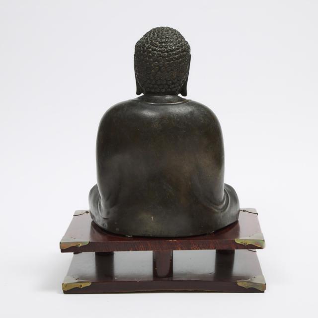 A Japanese Bronze Seated Figure of Amitabha Buddha