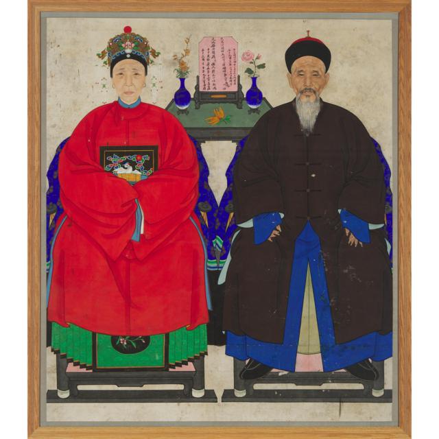 A Chinese Ancestor Portrait, Late Qing Dynasty