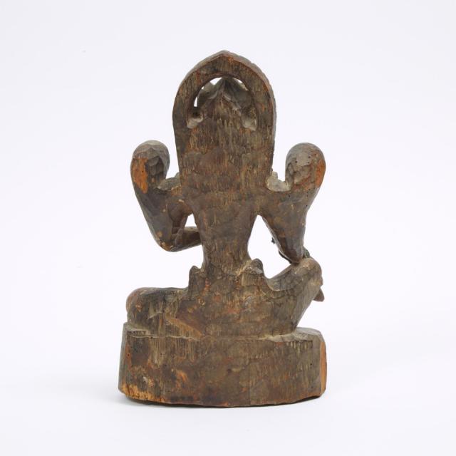 A Carved Wooden Figure of Tara, Nepalese, Possibly 17th/18th Century
