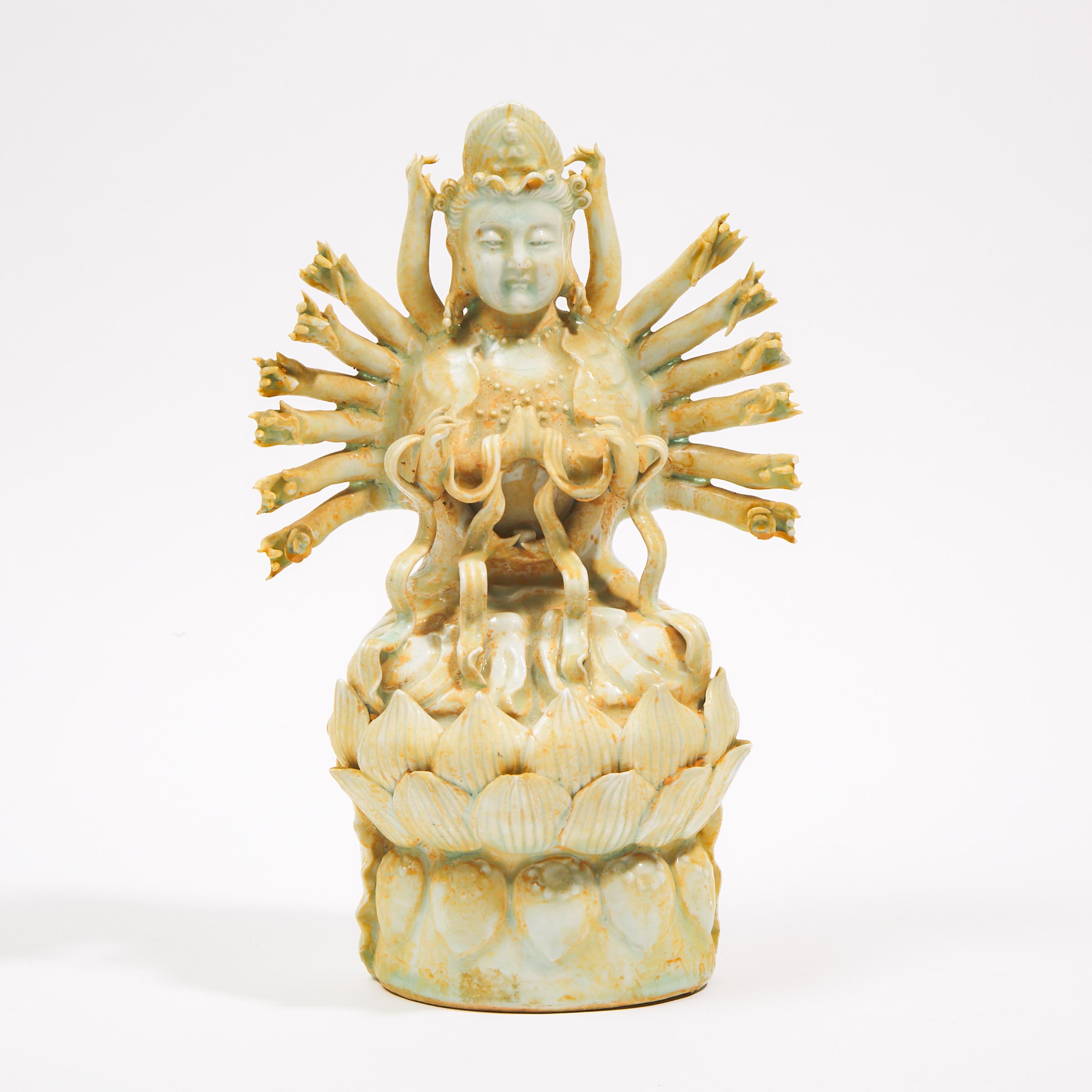 A Yingqing Seated Figure of Thousand-Armed Guanyin