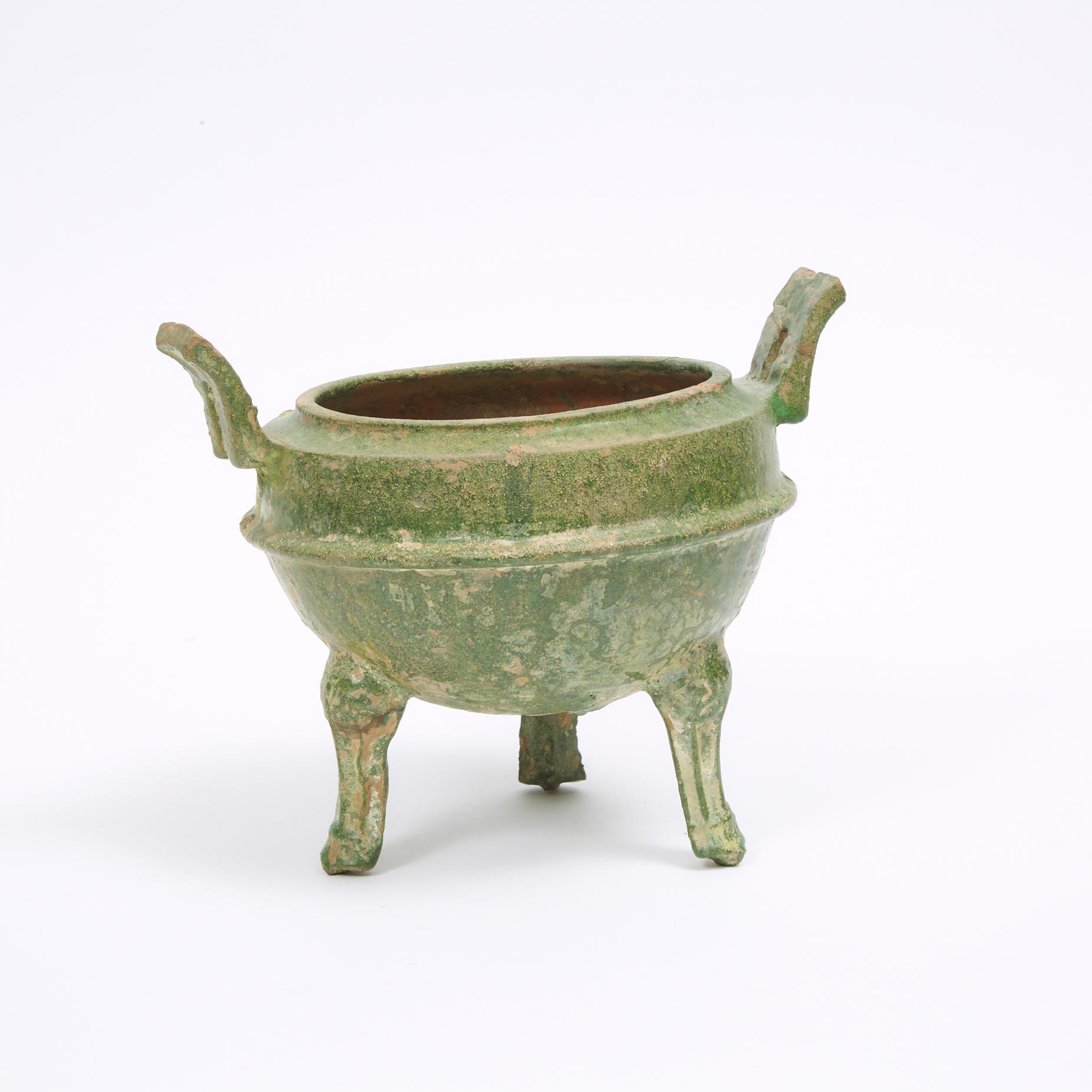 A Green-Glazed Pottery Tripod Ding, Possibly Han Dynasty