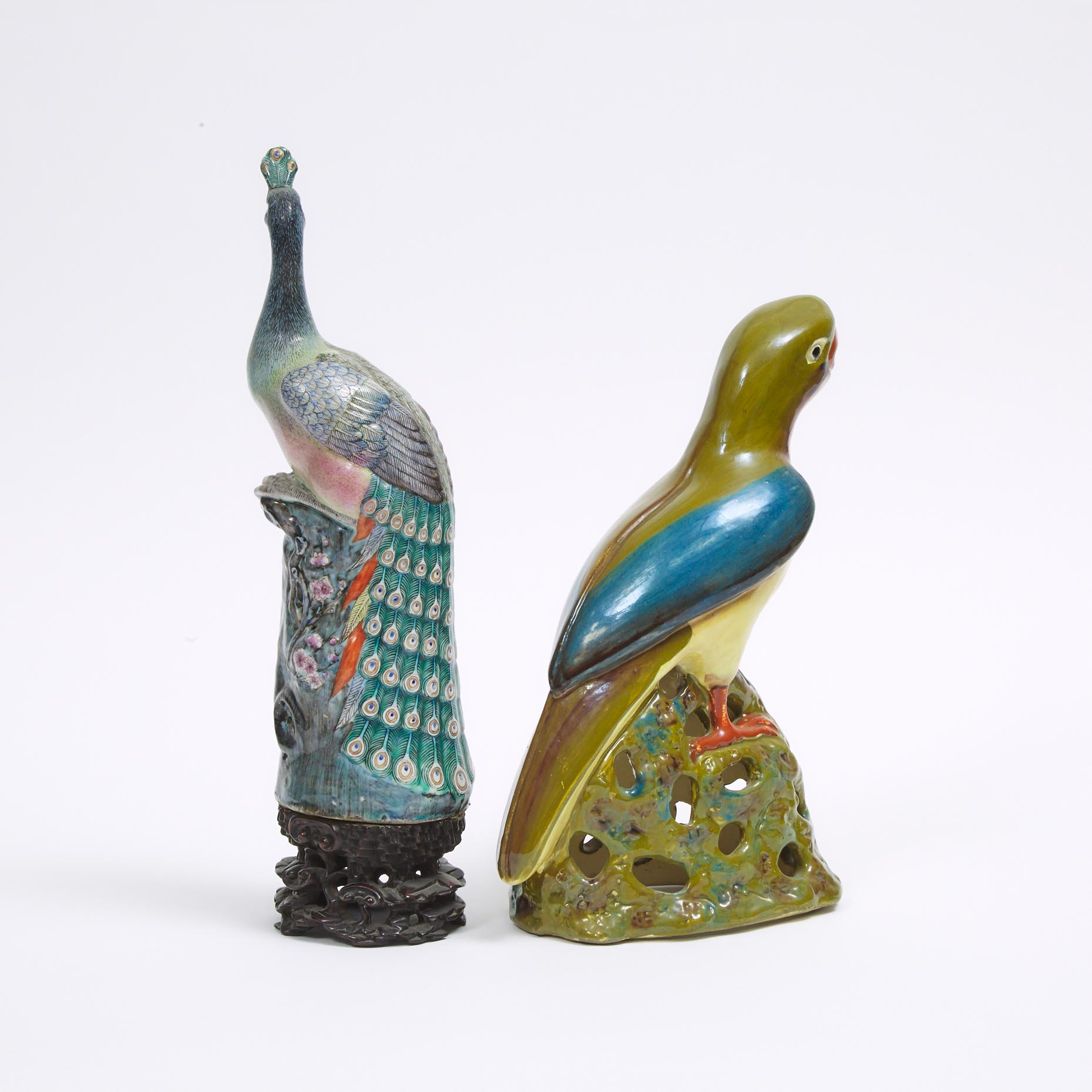 Two Chinese Porcelain Birds