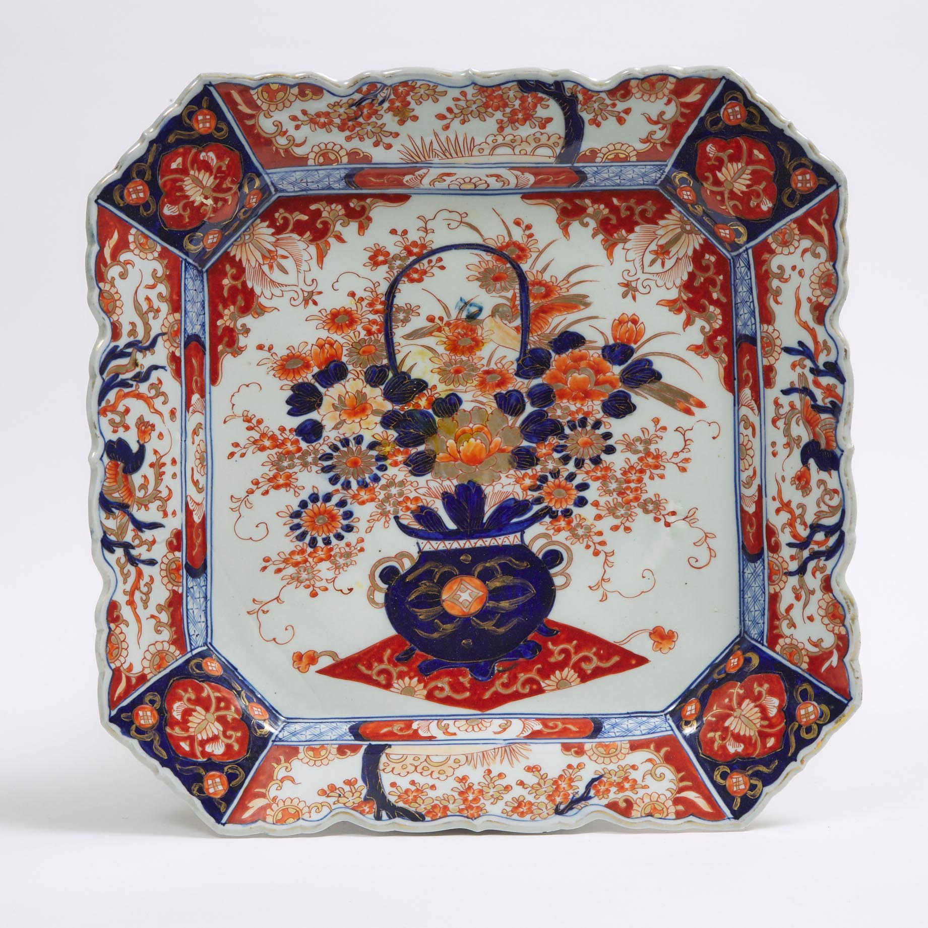 A Large Japanese Imari Square Charger, Meiji Period